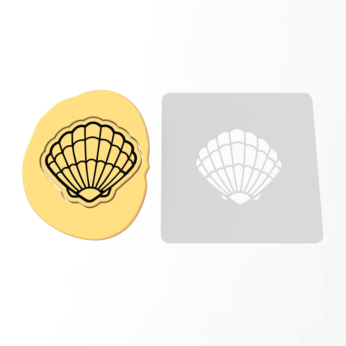 Clam Shell Cookie Cutter | Stamp | Stencil #1