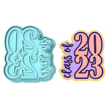 Class of 2023 Cookie Cutter | Stamp | Stencil #B Wedding / Baby / V Day Cookie Cutter Lady MINI - 2 Inches (5cm) **BUNDLE** Cutter + Stamp 