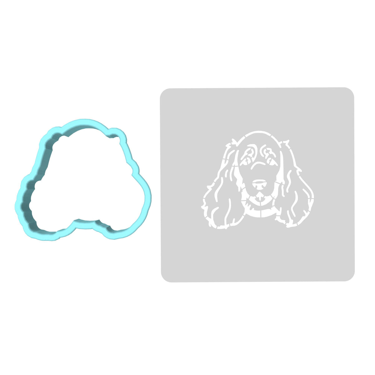 Cocker Spaniel Cookie Cutter | Stamp | Stencil #1 Animals & Dinosaurs Cookie Cutter Lady MINI - 2 Inches (5cm) **BUNDLE** Cutter + Stencil 
