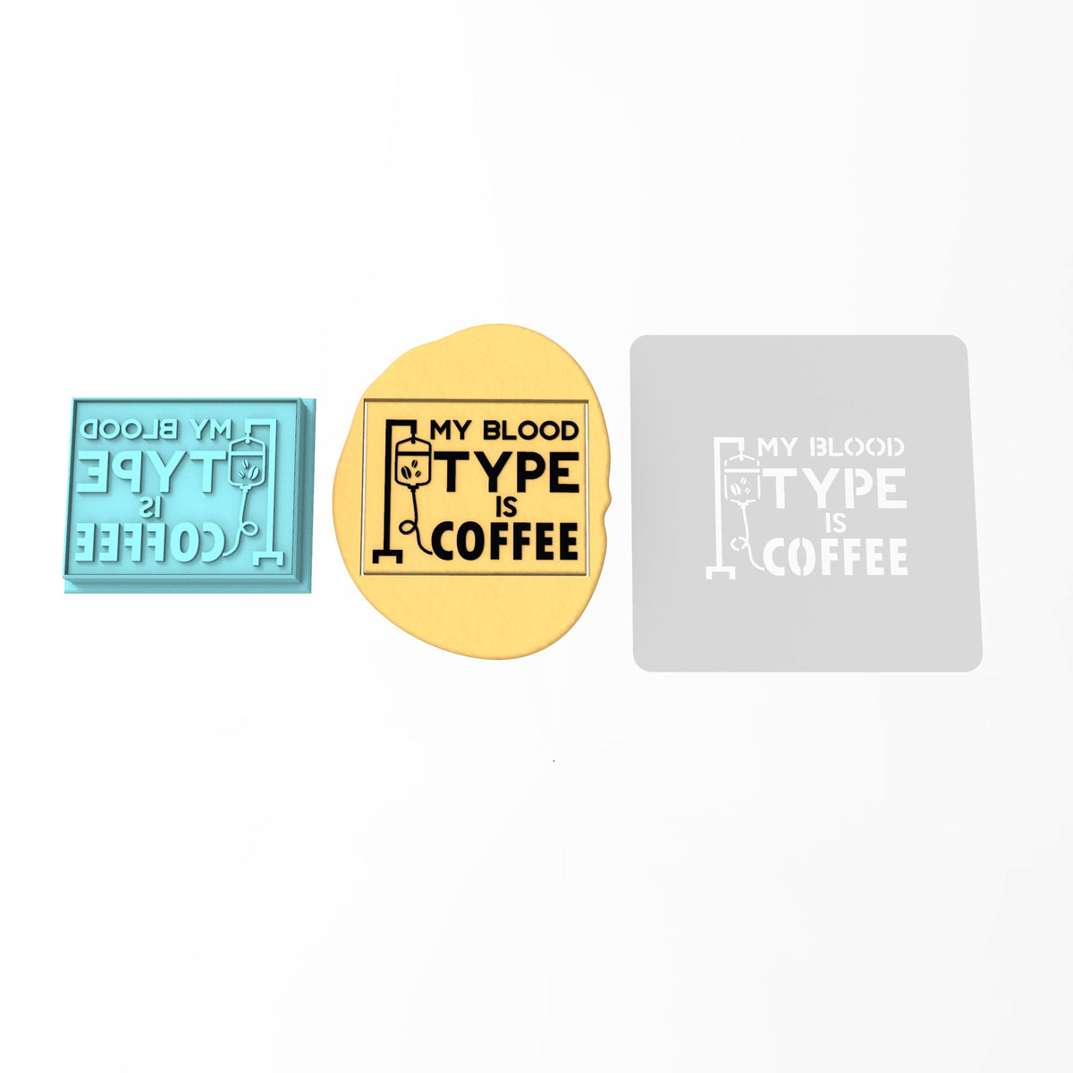 Coffee Blood Type Cookie Cutter | Stamp | Stencil #1