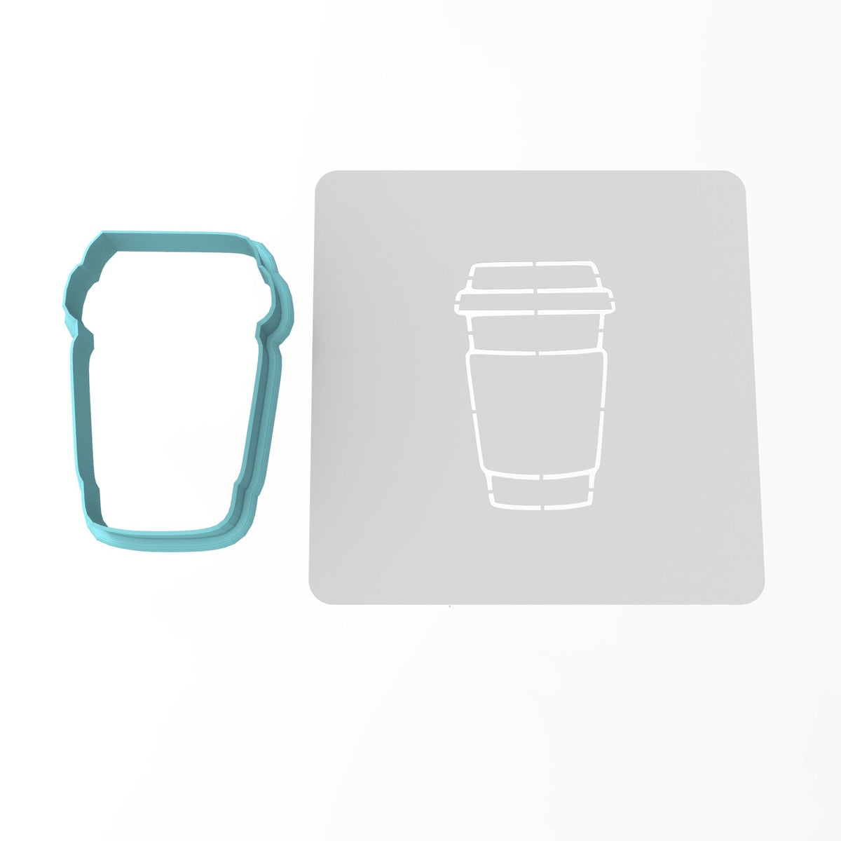 Coffee Cup Cookie Cutter | Stamp | Stencil #1 Plain Miscellaneous Cookie Cutter Lady 3 Inch Cupcake/Small Cookie Cutter Only Yes