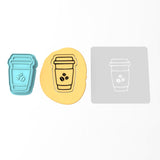 Coffee Cup Cookie Cutter | Stamp | Stencil #2 Beans