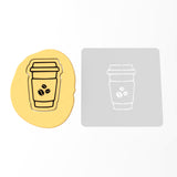 Coffee Cup Cookie Cutter | Stamp | Stencil #2 Beans