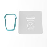 Coffee Cup Cookie Cutter | Stamp | Stencil #3 Heart Miscellaneous Cookie Cutter Lady 3 Inch Cupcake/Small Cookie Cutter Only Yes