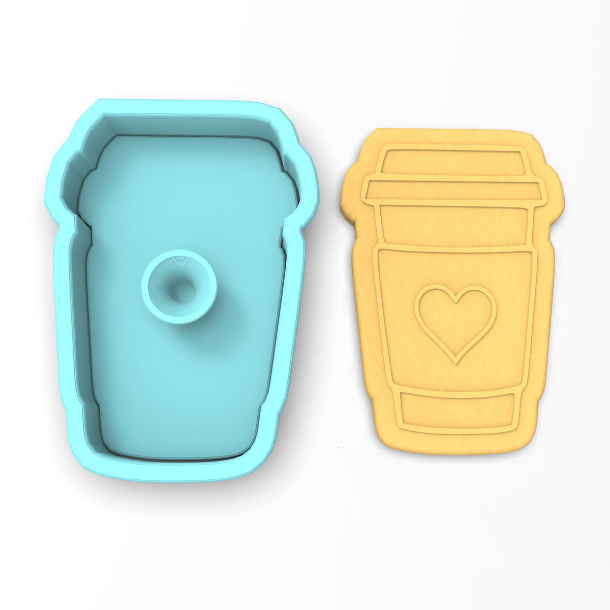 Coffee Cup Cookie Cutter | Stamp | Stencil #3 Heart Miscellaneous Cookie Cutter Lady 