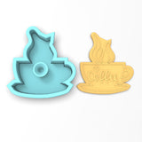 Coffee Cup Cookie Cutter | Stamp | Stencil #4 Steam Halloween / Fall Cookie Cutter Lady 