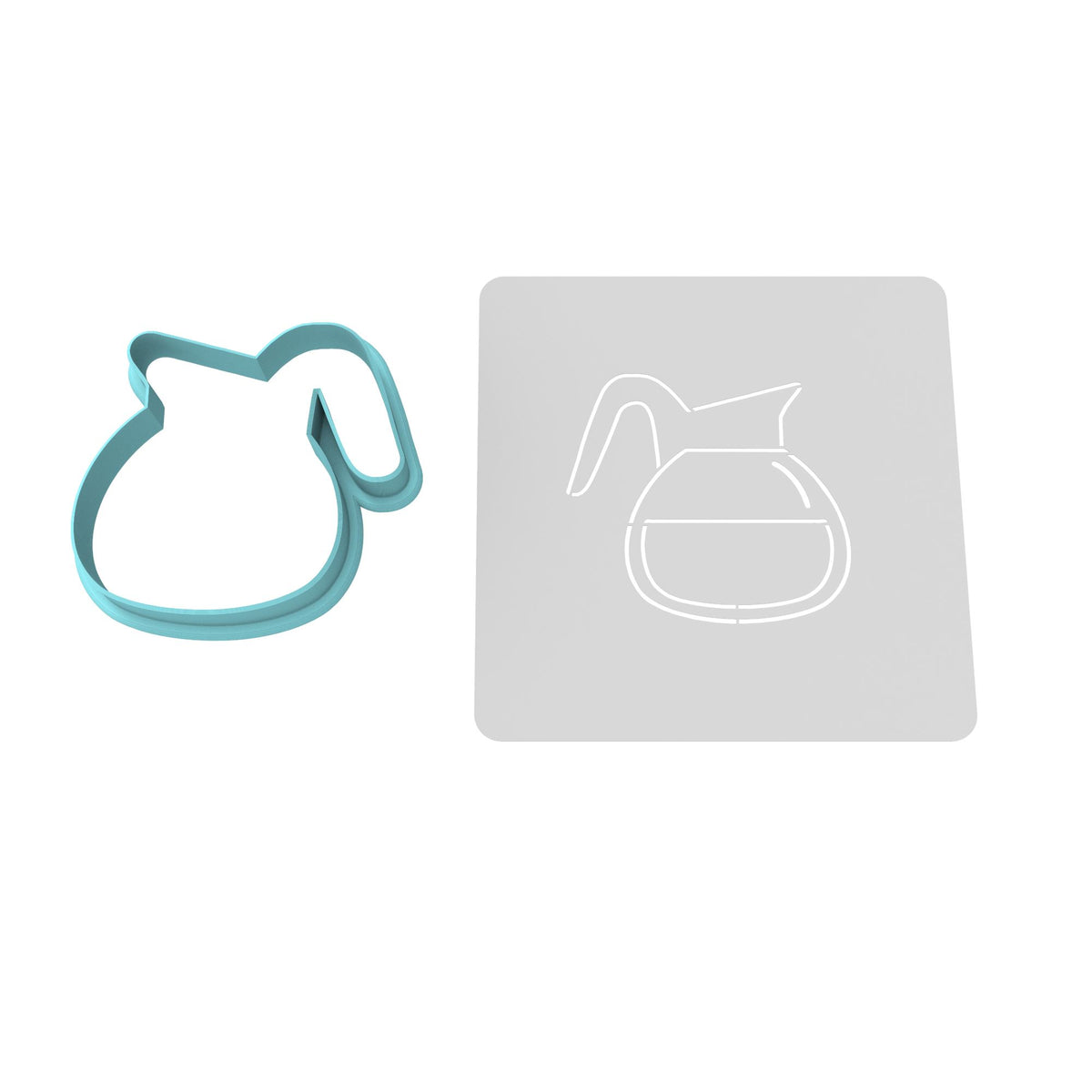 Coffee Pot Cookie Cutter | Stamp | Stencil #1