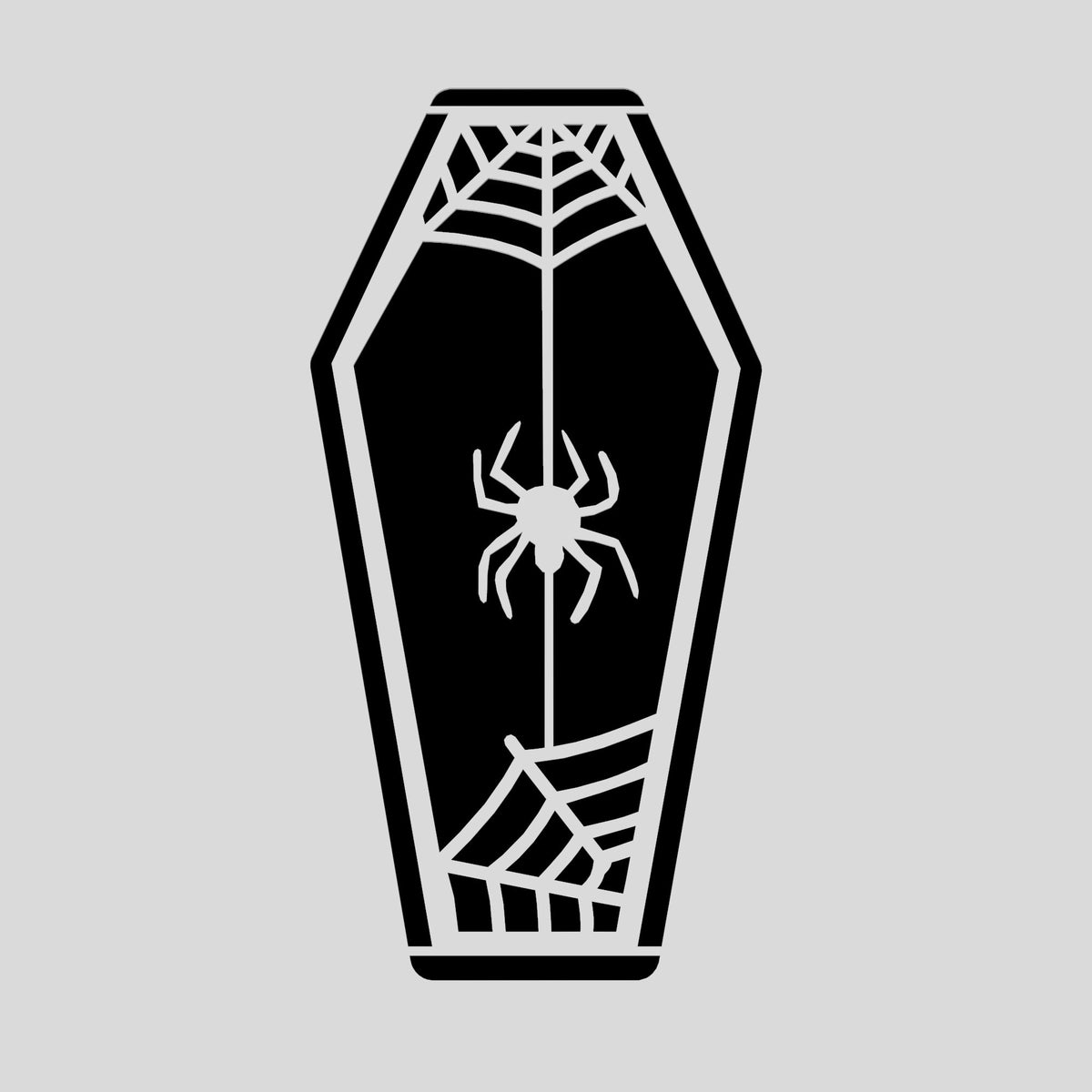 Coffin with Spider Cookie Cutter | Stamp | Stencil #1