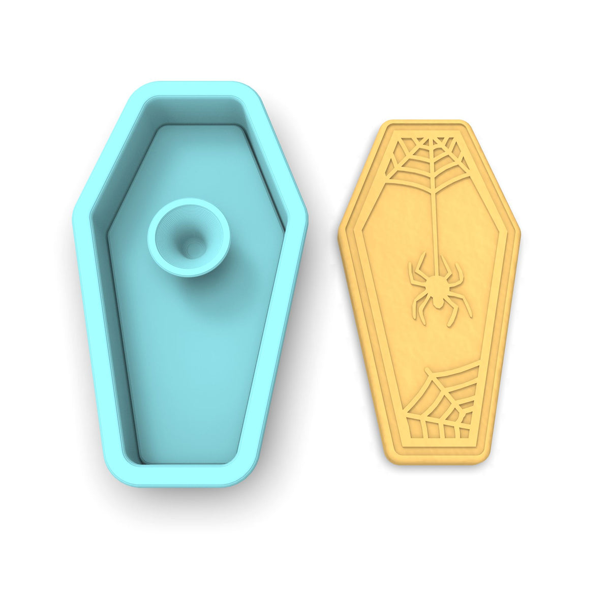 Coffin with Spider Cookie Cutter | Stamp | Stencil #1