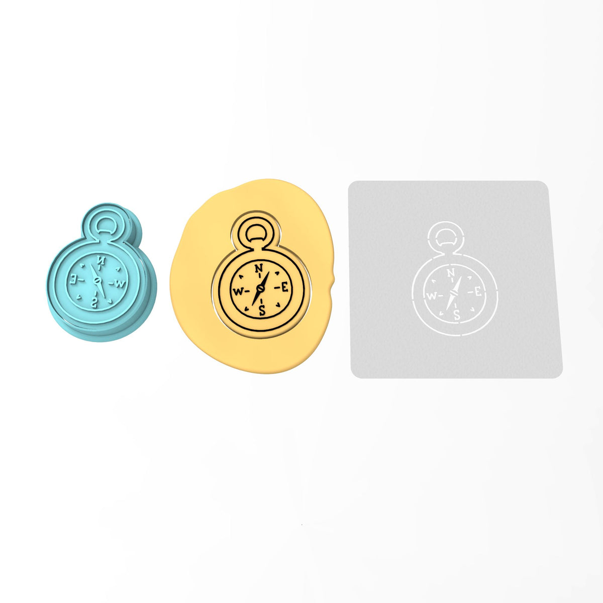 Compass Cookie Cutter | Stamp | Stencil #1