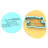 Congrats Grad Class of 2023 Cookie Cutter | Stamp | Stencil Wedding / Baby / V Day Cookie Cutter Lady MINI - 2 Inches (5cm) **BUNDLE** Cutter + Debosser 