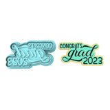 Congrats Grad Class of 2023 Cookie Cutter | Stamp | Stencil Wedding / Baby / V Day Cookie Cutter Lady MINI - 2 Inches (5cm) **BUNDLE** Cutter + Stamp 