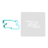 Congrats Grad Class of 2023 Cookie Cutter | Stamp | Stencil Wedding / Baby / V Day Cookie Cutter Lady MINI - 2 Inches (5cm) **BUNDLE** Cutter + Stencil 