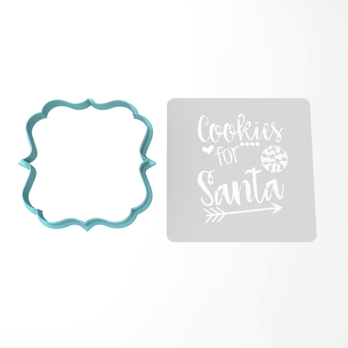 Cookies for Santa Cookie Cutter | Stamp | Stencil #1 Xmas / Winter / NYE Cookie Cutter Lady MINI - 2 Inches (5cm) **BUNDLE** Cutter + Stencil 