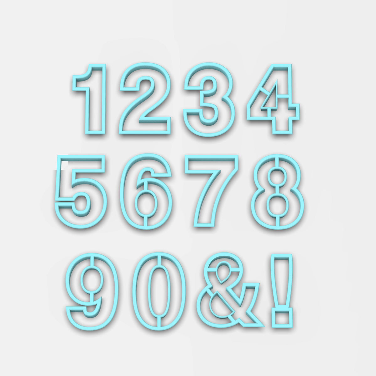 Coolvetica Cookie Cutter Letter Set Letters/ Numbers/ Shapes Cookie Cutter Lady 5in Numbers