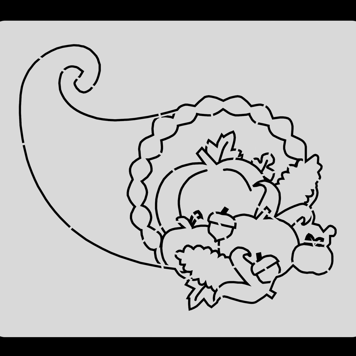 Cornucupia Cookie Cutter Outline & Stamp Halloween / Fall Cookie Cutter Lady 3 Inch Cupcake/Small Cookie Stencil Only Yes
