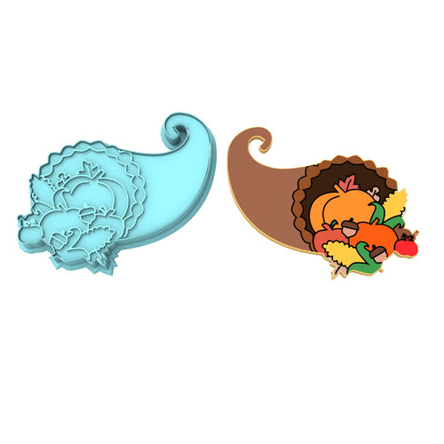Cornucupia Cookie Cutter  Outline & Stamp