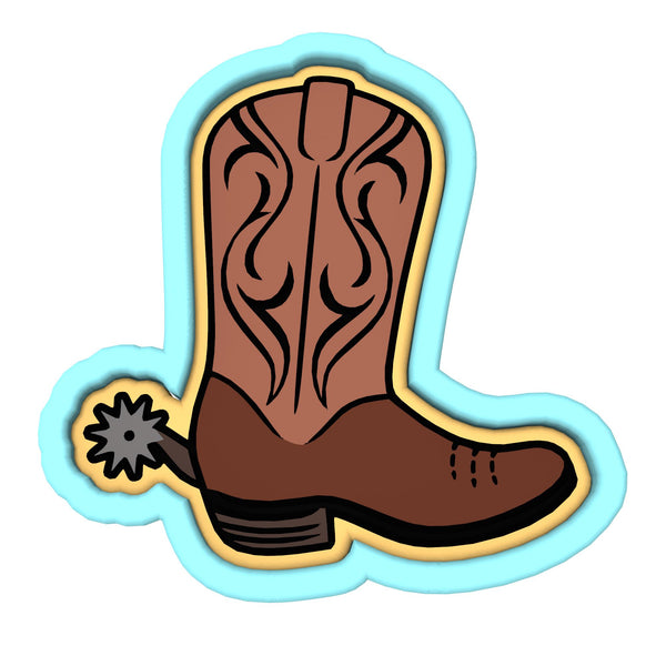 Cowboy Boot Cookie Cutter | Stamp | Stencil #1 Animals & Dinosaurs Cookie Cutter Lady 