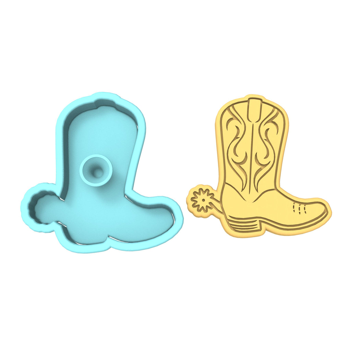 Cowboy Boot Cookie Cutter | Stamp | Stencil #1 Animals & Dinosaurs Cookie Cutter Lady 
