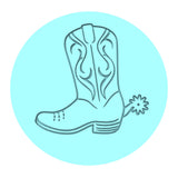 Cowboy Boot Cookie Cutter | Stamp | Stencil #1 Animals & Dinosaurs Cookie Cutter Lady MINI - 2 Inches (5cm) Debosser ONLY 