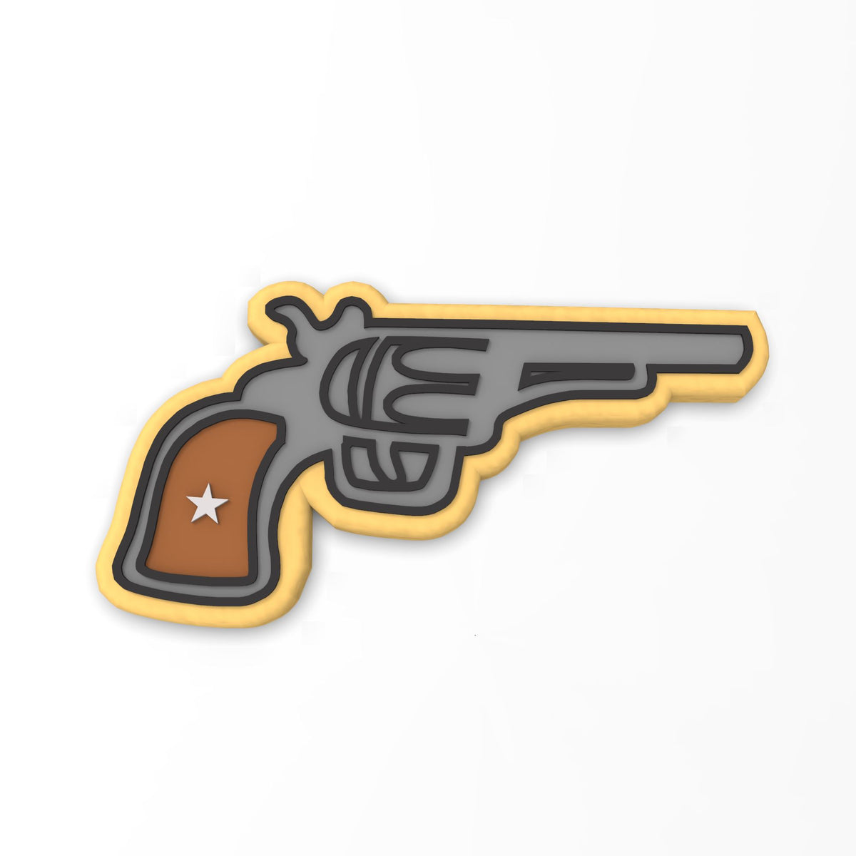 Cowboy Revolver Cookie Cutter | Stamp | Stencil #1