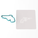 Cowboy Revolver Cookie Cutter | Stamp | Stencil #1