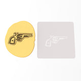 Cowboy Revolver Cookie Cutter | Stamp | Stencil #1