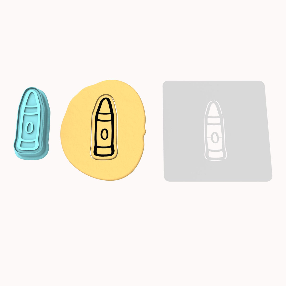 Crayon Cookie Cutter | Stamp | Stencil #1