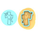 Cross Heart Cookie Cutter | Stamp | Stencil #1 Animals & Dinosaurs Cookie Cutter Lady MINI - 2 Inches (5cm) **BUNDLE** Cutter + Debosser 