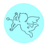 Cupid Cookie Cutter | Stamp | Stencil #2 Wedding / Baby / V Day Cookie Cutter Lady MINI - 2 Inches (5cm) Debosser ONLY 