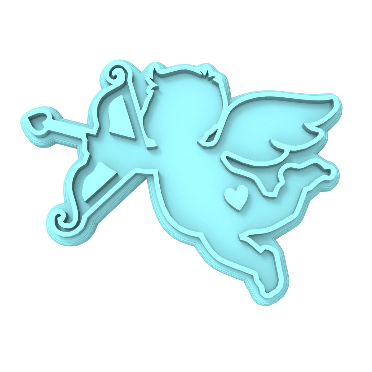 Cupid Cookie Cutter | Stamp | Stencil #2 Wedding / Baby / V Day Cookie Cutter Lady MINI - 2 Inches (5cm) Stamp ONLY 