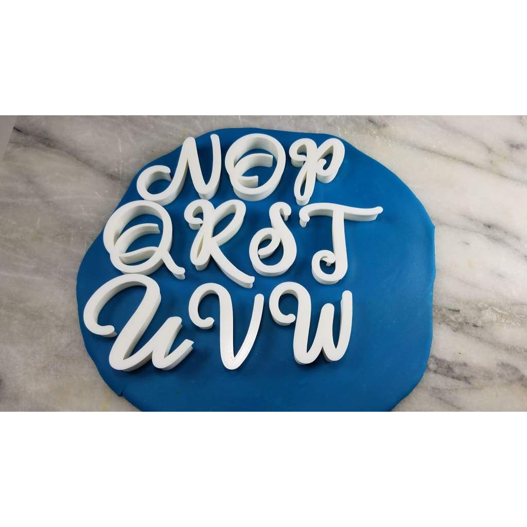 Cursive Letter Cookie Stamps Set - Letters/ Numbers/ Shapes