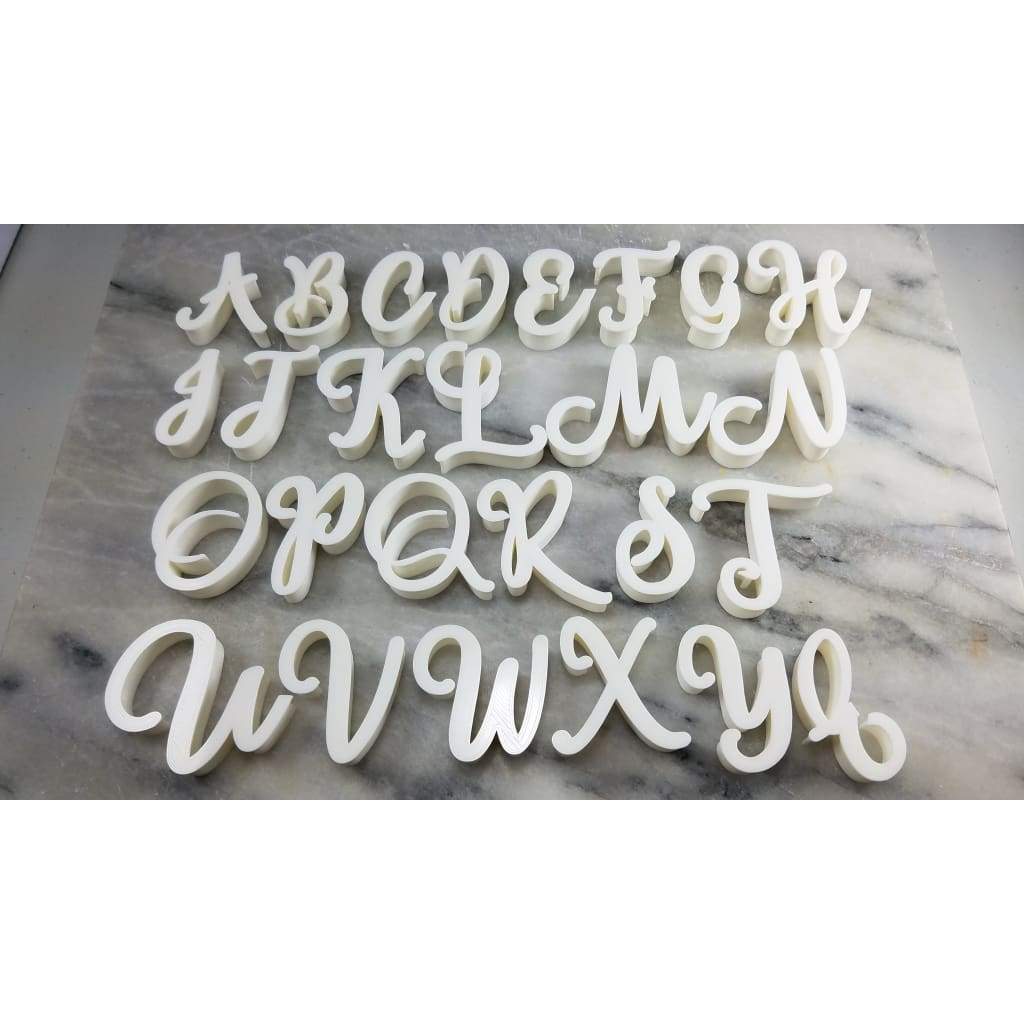 Cursive Letter Cookie Stamps Set - Letters/ Numbers/ Shapes