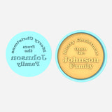Custom Christmas Family Name Cookie Debosser | Cookie Cutter | Stencil #1 Cookie Cutters Cookie Cutter Lady 2 Inch Small Cupcake Cutter + Debosser No