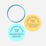 Custom Christmas Family Name Cookie Debosser | Cookie Cutter | Stencil #1 Cookie Cutters Cookie Cutter Lady 