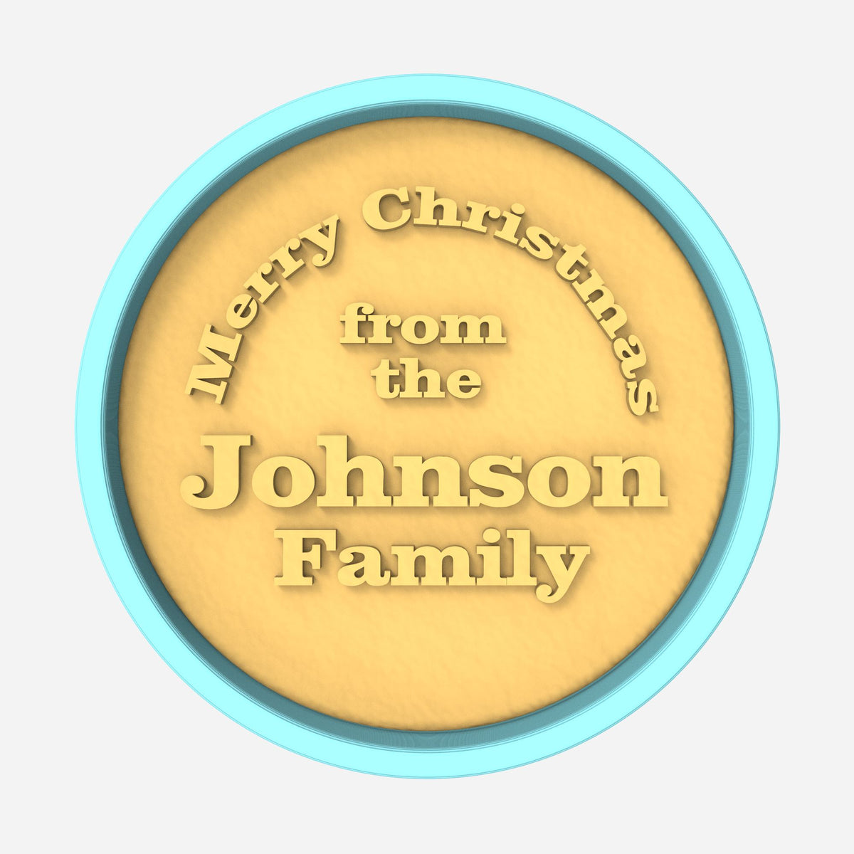 Custom Christmas Family Name Cookie Debosser | Cookie Cutter | Stencil #1 Cookie Cutters Cookie Cutter Lady 
