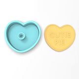 Cutie Pie Valentine Heart Cookie Cutter | Stamp | Stencil
