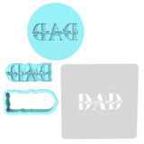 Dad I Love You Cookie Cutter | Stamp | Stencil #1 Cookie Cutter Lady MINI - 2 Inches (5cm) **FULL SET BUNDLE** Cutter + Stamp + Stencil + Debosser **BEST DEAL** 
