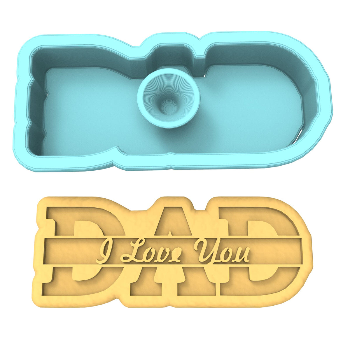Dad I Love You Cookie Cutter | Stamp | Stencil #2