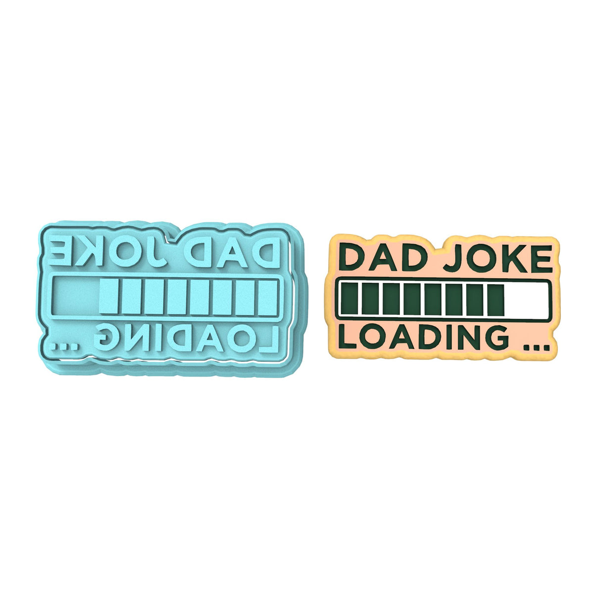 Dad Joke Loading Cookie Cutter | Stamp | Stencil #1 Wedding / Baby / V Day Cookie Cutter Lady MINI - 2 Inches (5cm) **BUNDLE** Cutter + Stamp 