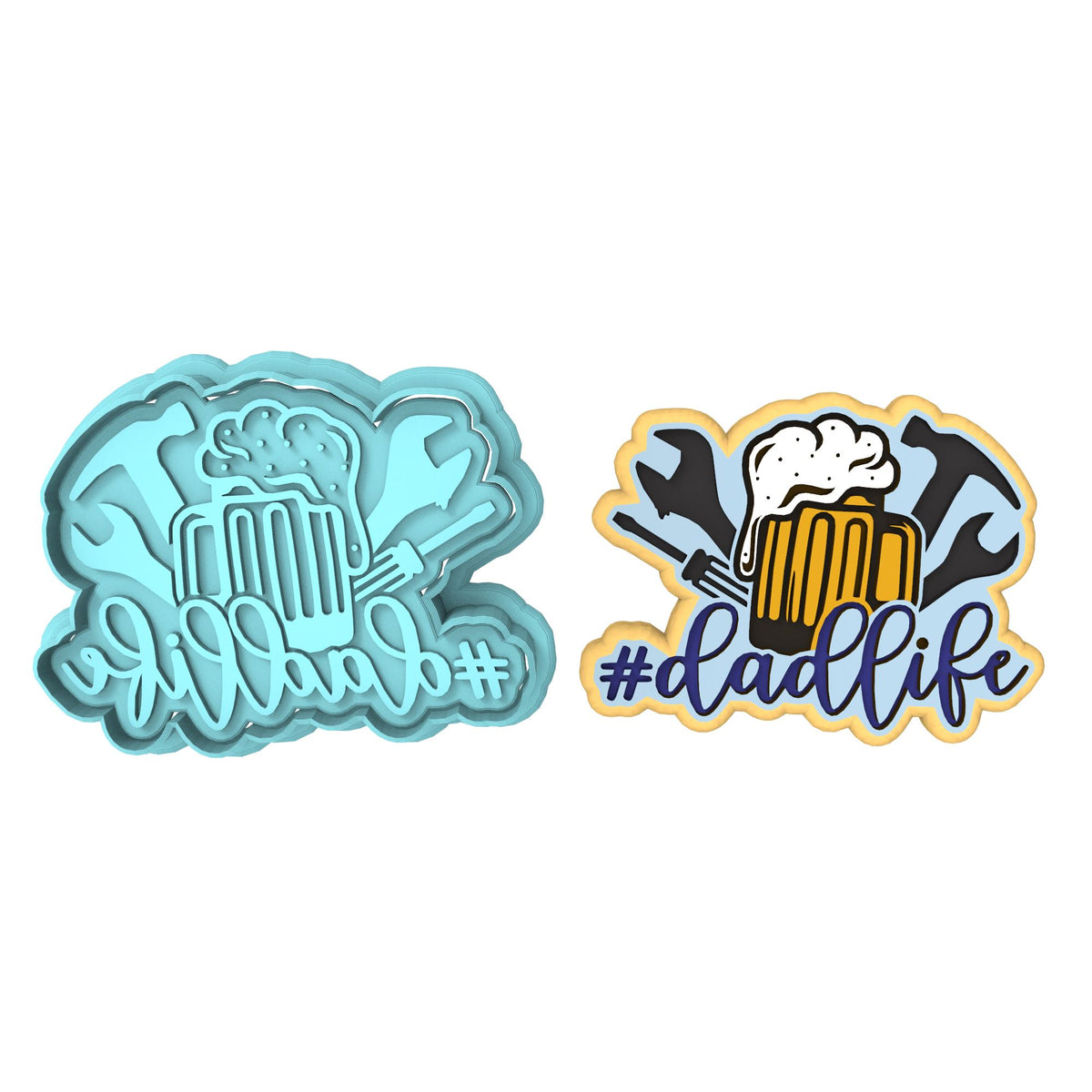 Dad Life Cookie Cutter | Stamp | Stencil #1 Cookie Cutter Lady MINI - 2 Inches (5cm) **BUNDLE** Cutter + Stamp 