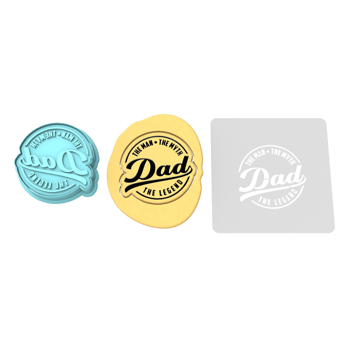 Dad: Man Myth Legend Cookie Cutter | Stamp | Stencil #2 Boys/ Army / Outdoorsman Cookie Cutter Lady 2 Inch Small Cupcake Cutter + Stamp Yes
