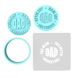 Dad Man Myth Legend Cookie Cutter | Stamp | Stencil #2V Cookie Cutter Lady MINI - 2 Inches (5cm) **FULL SET BUNDLE** Cutter + Stamp + Stencil + Debosser **BEST DEAL** 