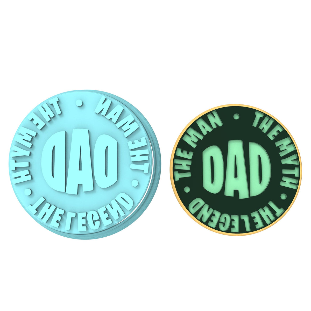 Dad Man Myth Legend Cookie Cutter | Stamp | Stencil #2V Cookie Cutter Lady MINI - 2 Inches (5cm) **BUNDLE** Cutter + Stamp 