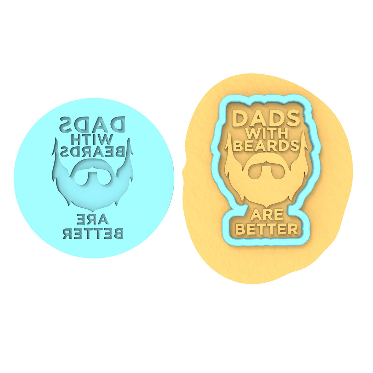 Dads with Beards are Better Cookie Cutter | Stamp | Stencil #1 Cookie Cutter Lady MINI - 2 Inches (5cm) **BUNDLE** Cutter + Debosser 