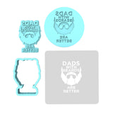 Dads with Beards are Better Cookie Cutter | Stamp | Stencil #1 Cookie Cutter Lady MINI - 2 Inches (5cm) **FULL SET BUNDLE** Cutter + Stamp + Stencil + Debosser **BEST DEAL** 