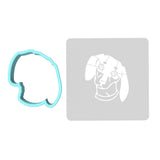Dashund Cookie Cutter | Stamp | Stencil #1 Animals & Dinosaurs Cookie Cutter Lady MINI - 2 Inches (5cm) **BUNDLE** Cutter + Stencil 