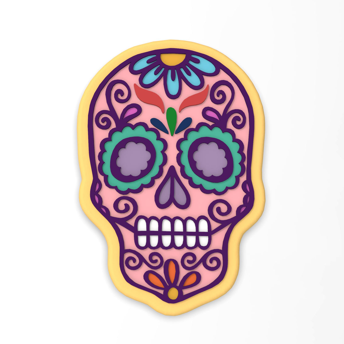 Day of the Dead Skull Cookie Cutter | Stamp | Stencil #1 Halloween / Fall Cookie Cutter Lady 