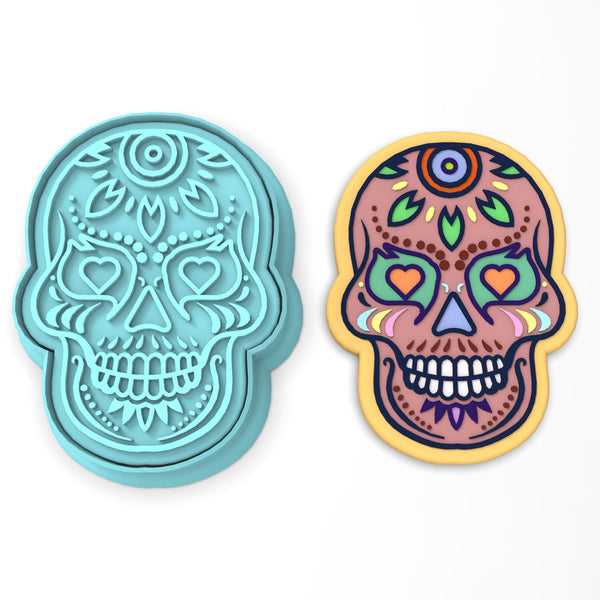 Day of the Dead Skull Cookie Cutter | Stamp | Stencil #3
