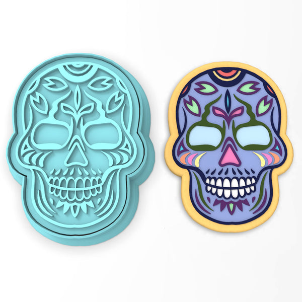 Day of the Dead Skull Cookie Cutter | Stamp | Stencil #4